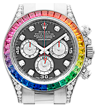 Элитные часы Rolex White Gold Daytona Rainbow