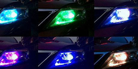 Цветные лампы для авто